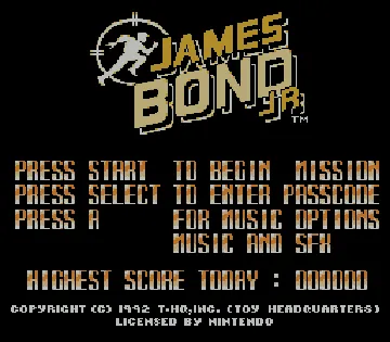 James Bond Jr (Europe) screen shot title